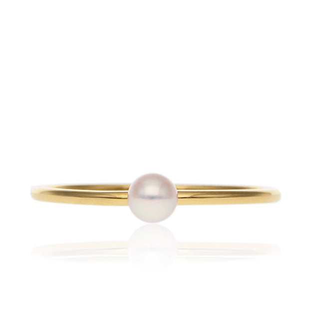 K18/Pt「アコヤパール ティノ」リング ー イエローゴールド