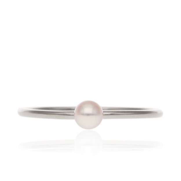 K18/Pt「アコヤパール ティノ」リング ー ホワイトゴールド