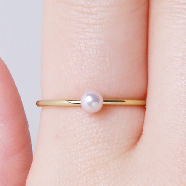 K18/Pt「アコヤパール ティノ」リング ー イエローゴールド