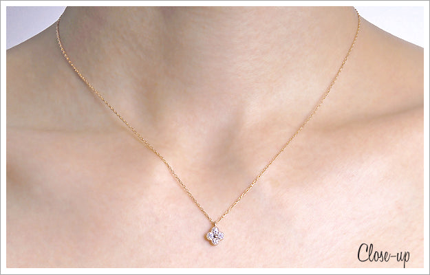 K18/Pt「ピコ クローバー」ネックレス