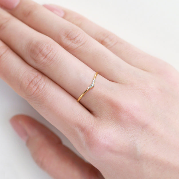 K18/Pt「ハレ」リング ー ピンクゴールド