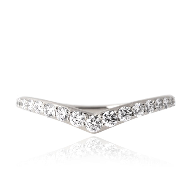 K18/Pt「アザレア V字 ハーフエタニティ」リング