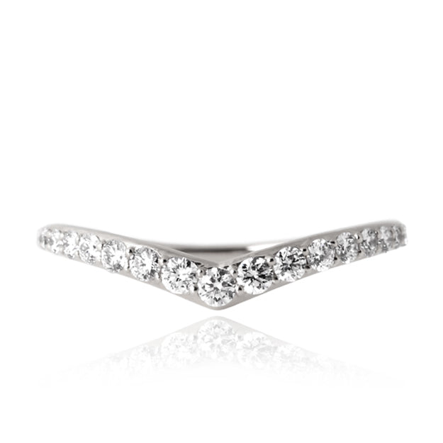 K18/Pt「アザレア V字 ハーフエタニティ」リング