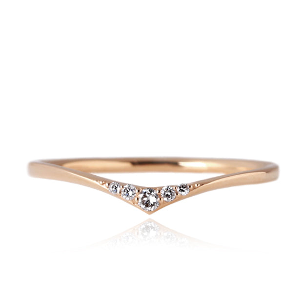 K18/Pt「ハレ」リング ー ピンクゴールド