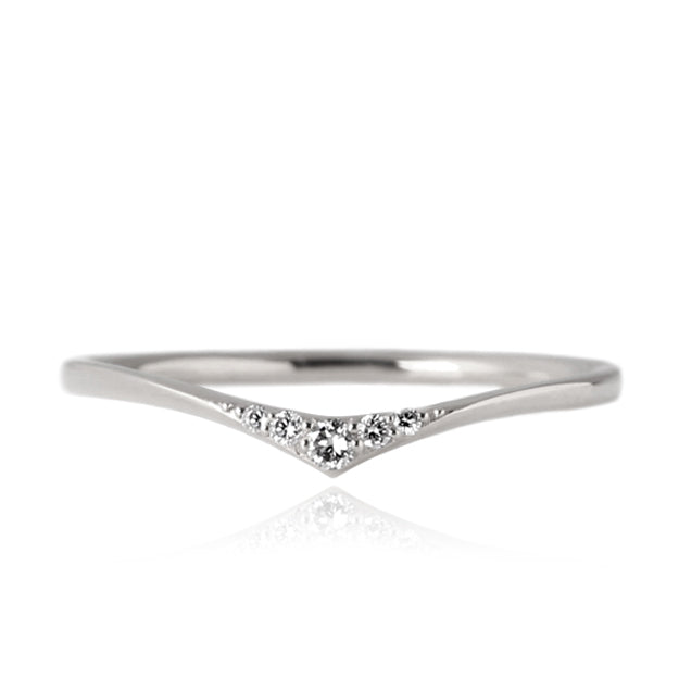 K18/Pt「ハレ」リング - ホワイトゴールド