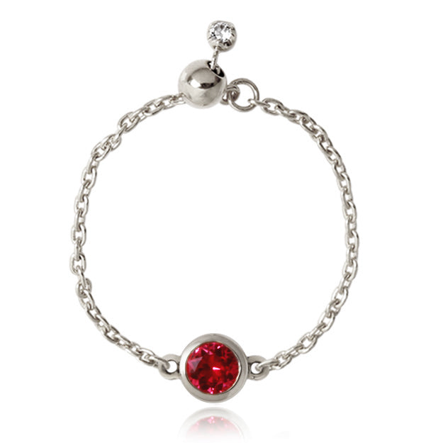 K18/Pt「ルビー ヌード」チェーンリング