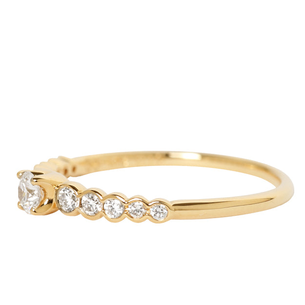 K18/Pt「中石0.1ct オーロラ」エンゲージリング