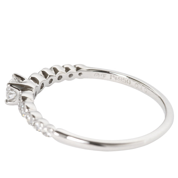 K18/Pt「中石0.1ct オーロラ」エンゲージリング