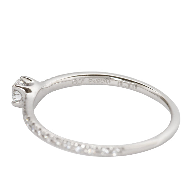 K18/Pt「中石0.1ct クラリオン」エンゲージリング