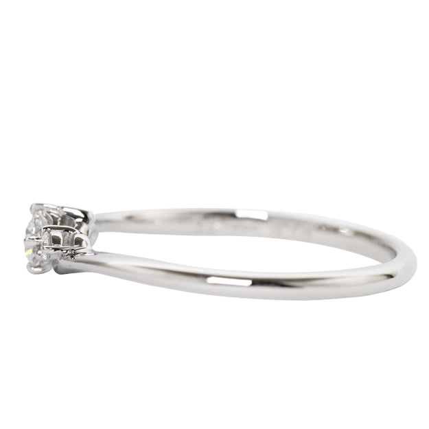 K18/Pt「中石0.1ct メリダ」エンゲージリング