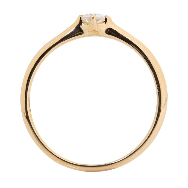 K18/Pt「中石0.1ct リロ」エンゲージリング