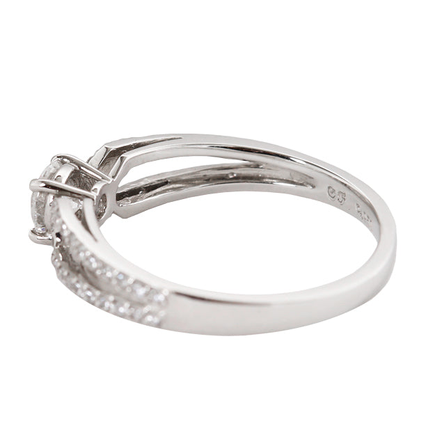 K18/Pt「中石0.3ct オーキッド」エンゲージリング