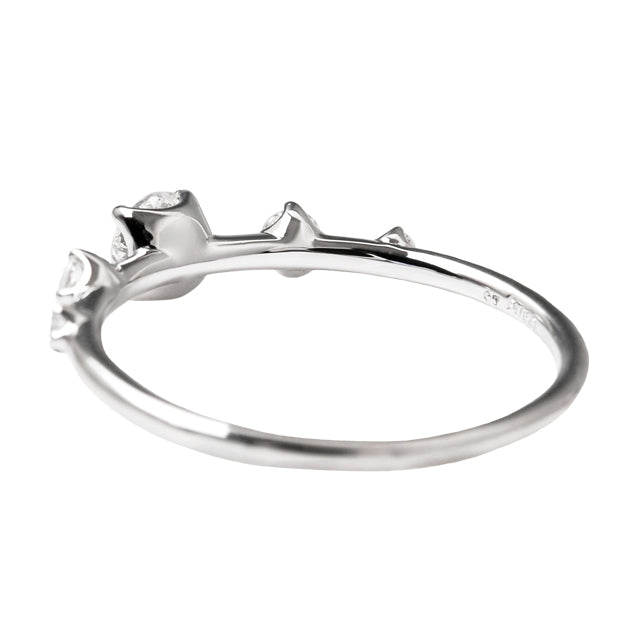 K18/Pt「中石0.2ct ジャスミン」エンゲージリング