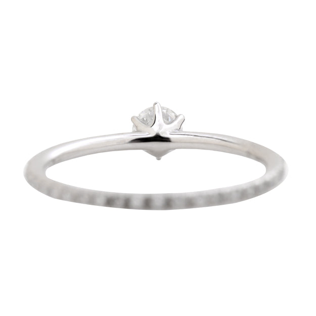 K18/Pt「中石0.2ct ティアナ」エンゲージリング