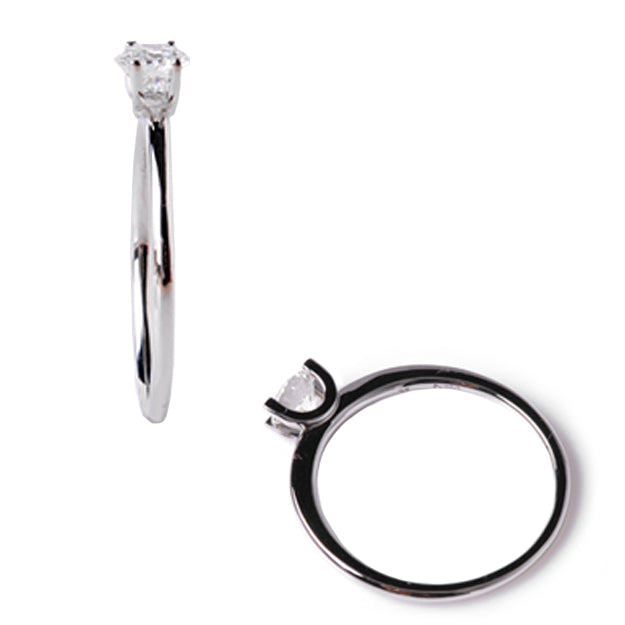 K18/Pt「中石0.3ct シシィ」エンゲージリング