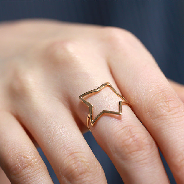 K18/Pt「エルモ スター」リング