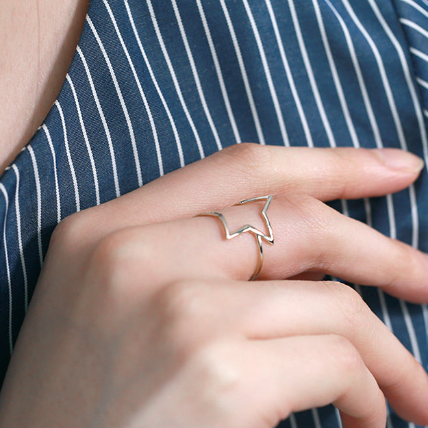 K18/Pt「エルモ スター」リング