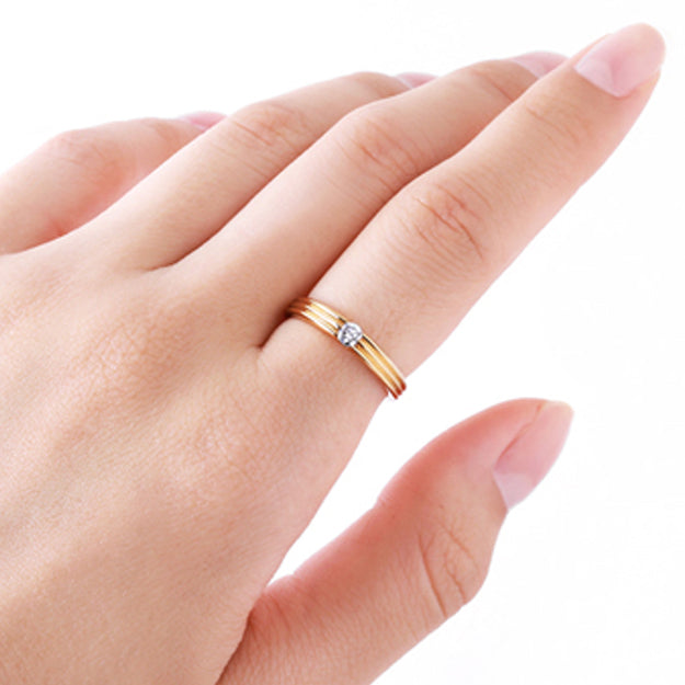 K18/Pt「0.1ctオーウェン」リング