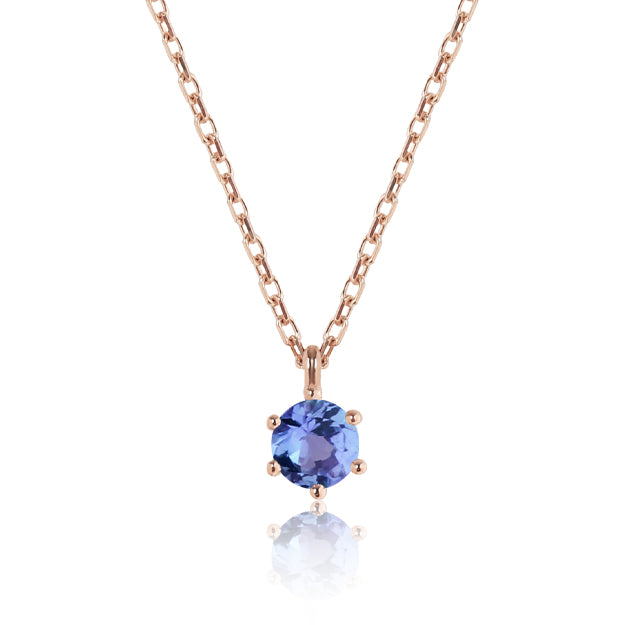 K18「タンザナイト ポッピングバース」ネックレス