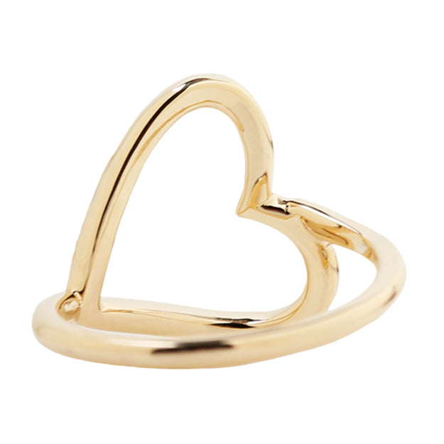 K18/Pt「ロージー ハート」リング