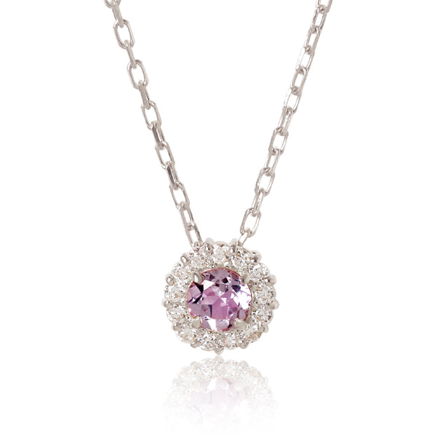 K18/Pt「ピンクアメシスト マフィンバース」ネックレス