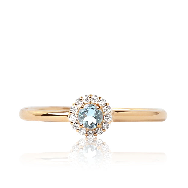 K18/Pt「アクアマリン マフィンバース」リング