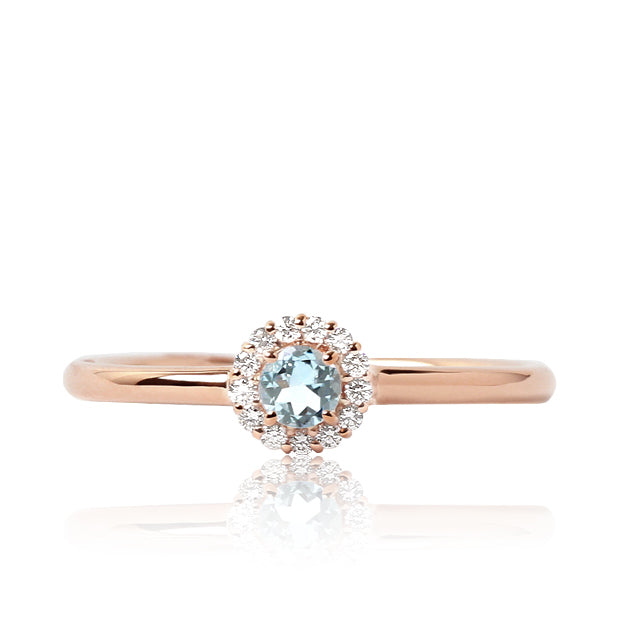 K18/Pt「アクアマリン マフィンバース」リング