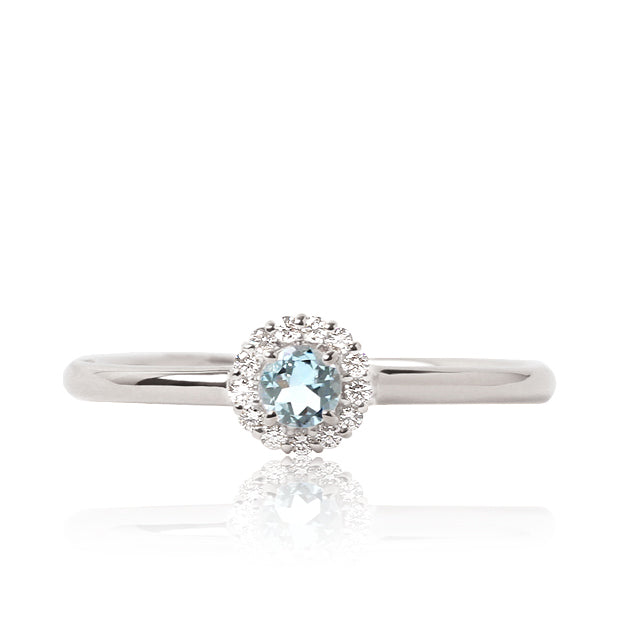 K18/Pt「アクアマリン マフィンバース」リング