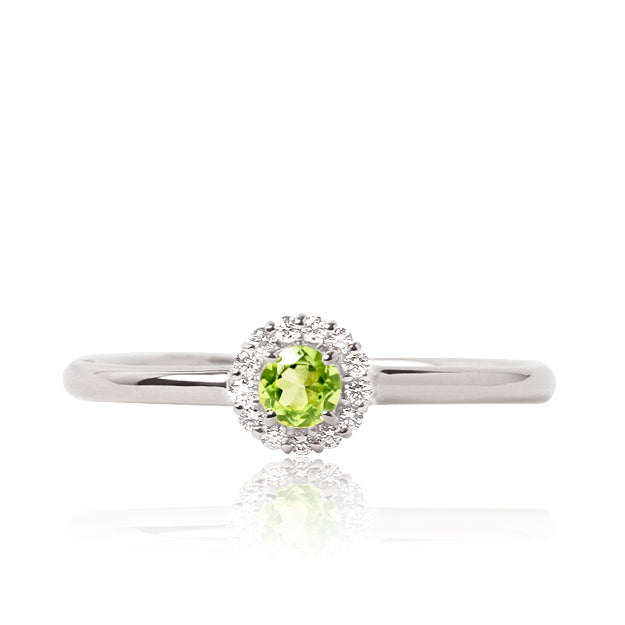 K18/Pt「ペリドット マフィンバース」リング