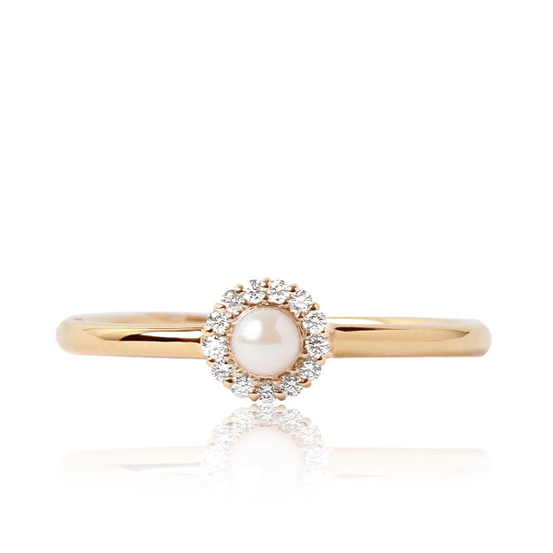 K18/Pt「アコヤパール マフィンバース」リング