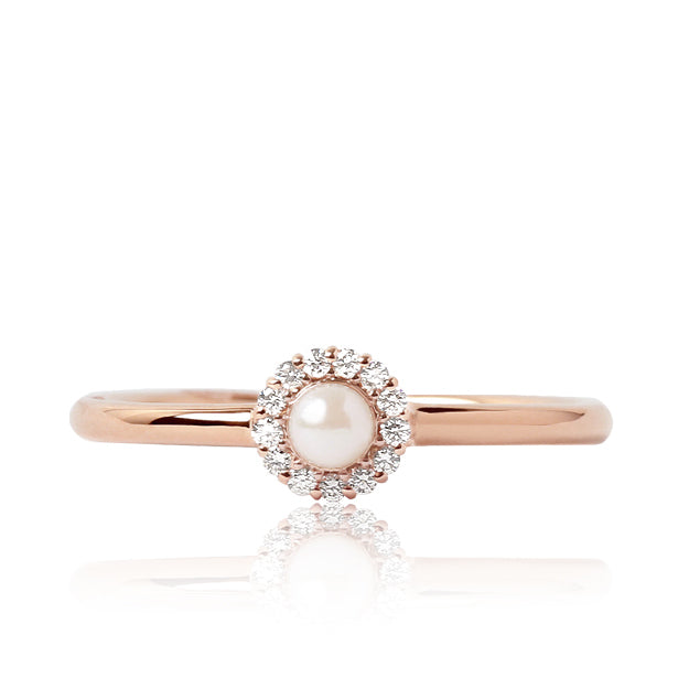 K18/Pt「アコヤパール マフィンバース」リング