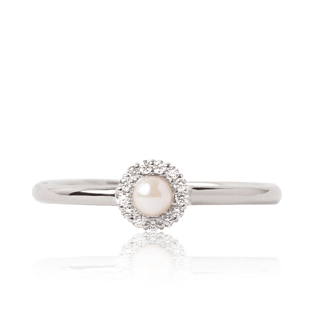 K18/Pt「アコヤパール マフィンバース」リング