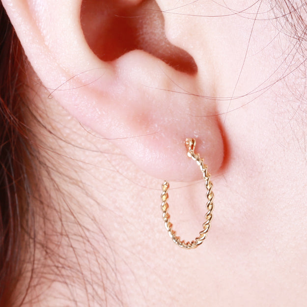 K18/Pt「ケイティ フープ」ピアス