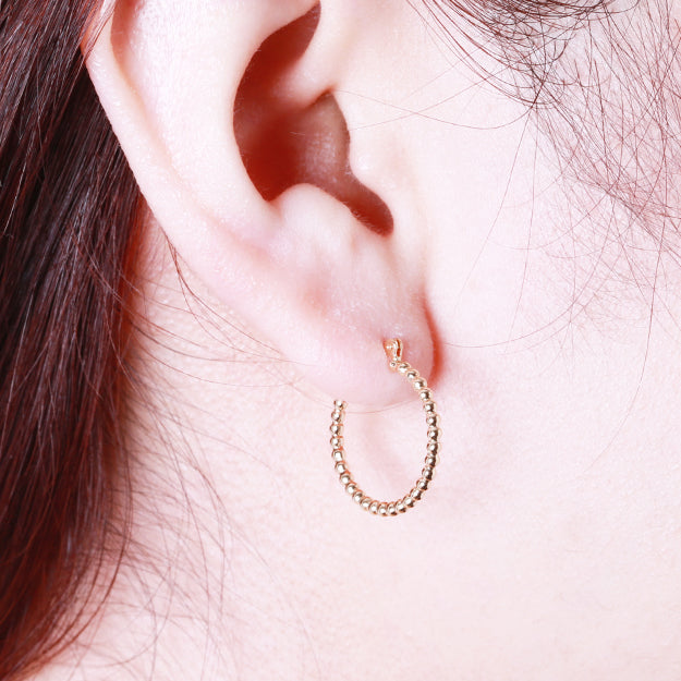 K18/Pt「カトレア フープ」ピアス