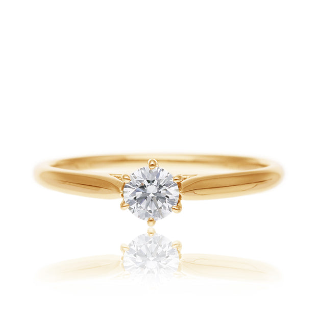 K18/Pt「中石0.2ct カリス」エンゲージリング