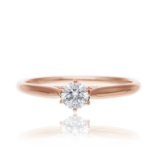 K18/Pt「中石0.2ct カリス」エンゲージリング