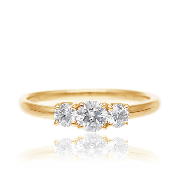 K18/Pt「中石0.2ct レイド」エンゲージリング