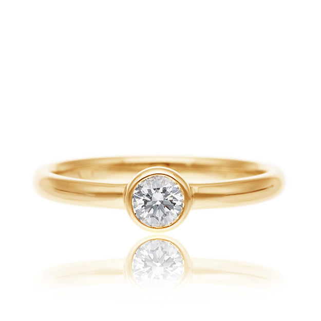 K18/Pt「中石0.2ct カロン」エンゲージリング