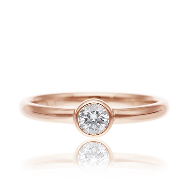 K18/Pt「中石0.2ct カロン」エンゲージリング