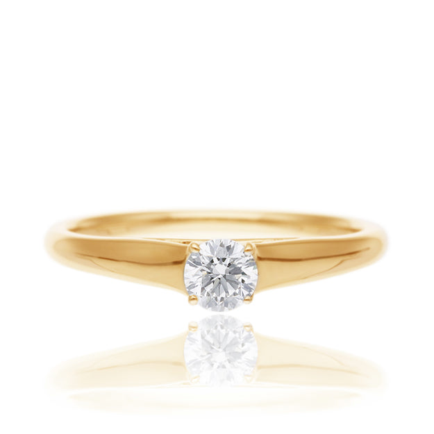 K18/Pt「中石0.2ct リオン」エンゲージリング