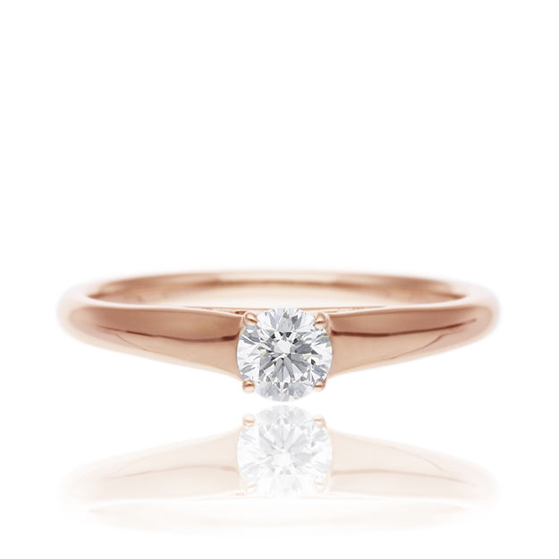 K18/Pt「中石0.2ct リオン」エンゲージリング