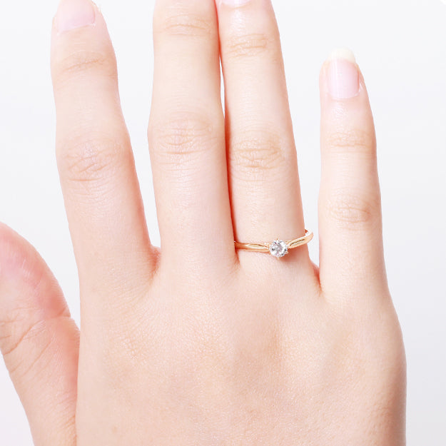 K18/Pt「中石0.2ct カリス」エンゲージリング