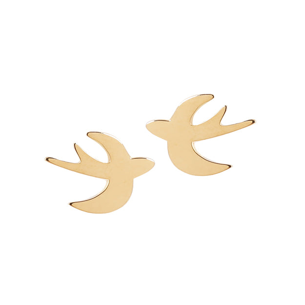 K18/Pt「ツバメ スタッド」ピアス