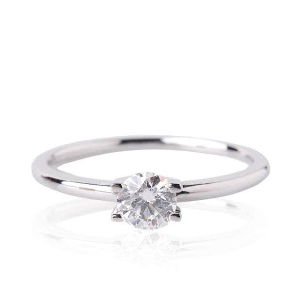 K18/Pt「中石0.3ct シシィ」エンゲージリング