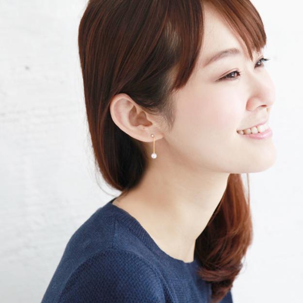 K18/Pt「アコヤ パール チェーン」ピアス