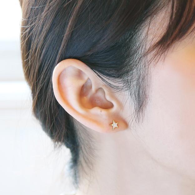 K18/Pt「シエル」ピアス(片耳用)