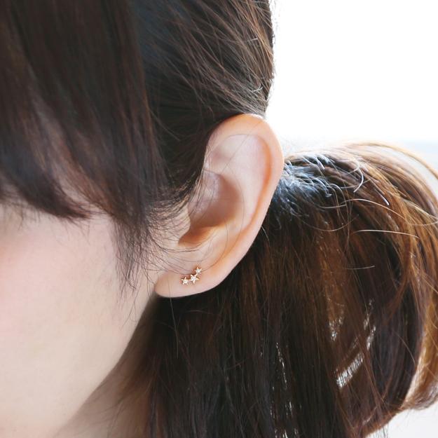 K18/Pt「ティンクル」ピアス(片耳用)