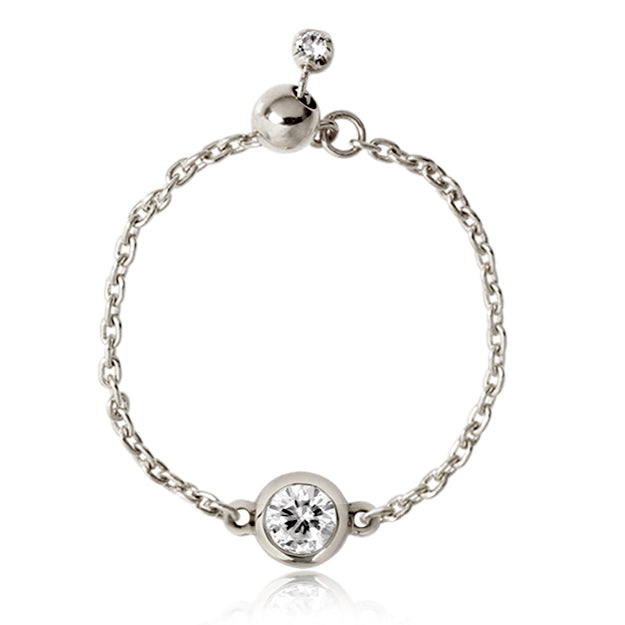 K18/Pt「0.1ct~0.11ctダイヤ ヌード」チェーンリング