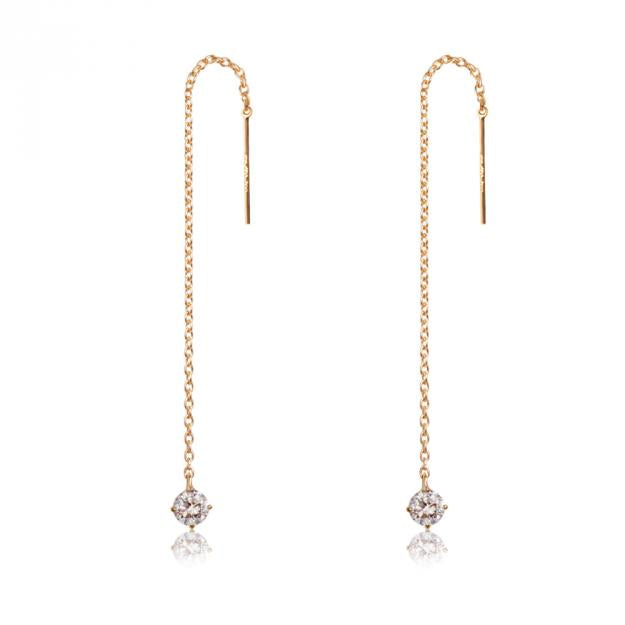 K18/Pt「0.2ctレインドロップ」ピアス