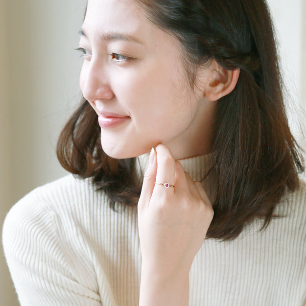 K18/Pt「アコヤパール マフィンバース」リング